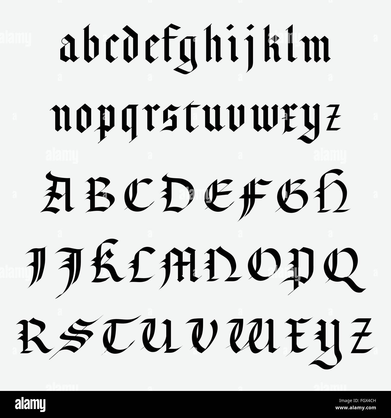 Medieval alphabet Banque de photographies et d'images à haute résolution -  Alamy
