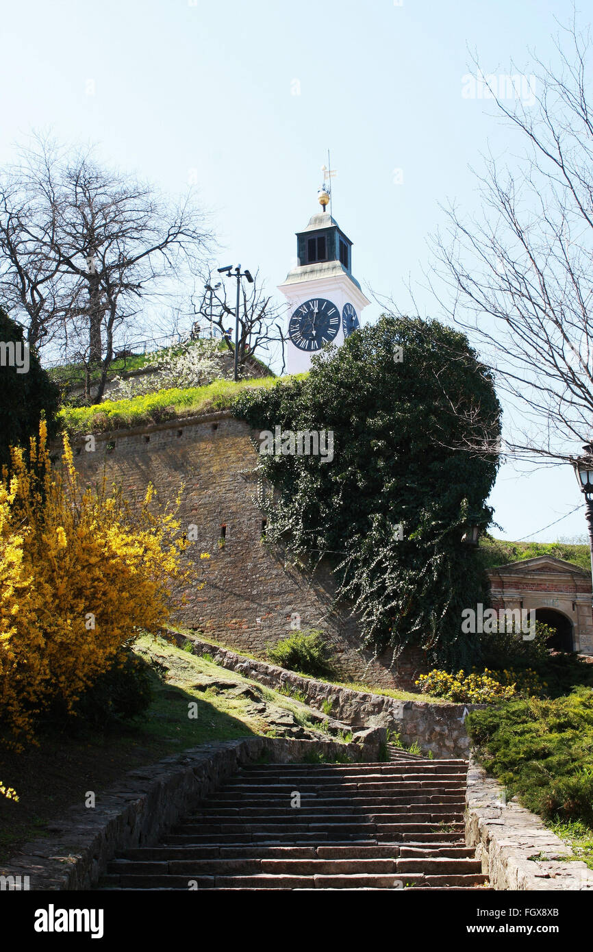 La forteresse de Petrovaradin, Novi Sad, Serbie, sortie festival place-un de l'entrée de la forteresse Banque D'Images