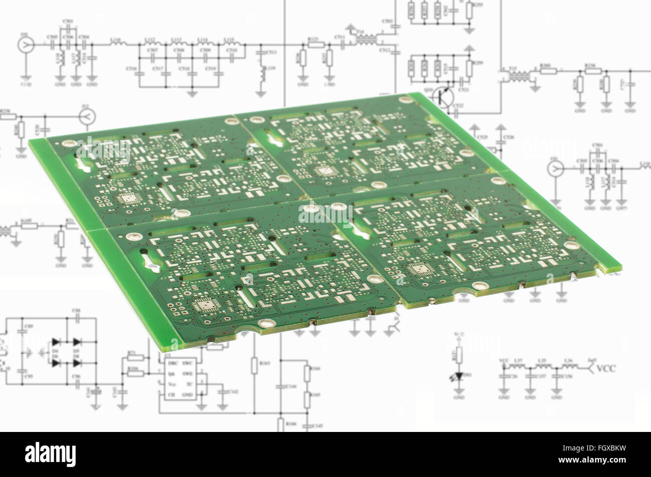Concept de conception de produits électroniques à circuits imprimés en face de capture du schéma Banque D'Images Concept de conception de produits électroniques à circuits imprimés en face de capture du schéma Banque D'Images