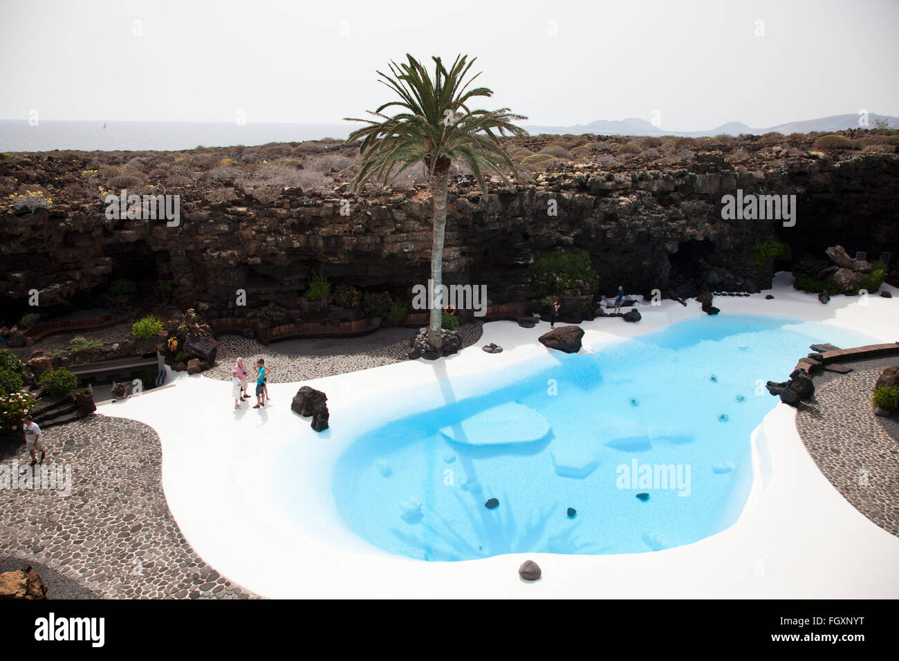 Jameo del Agua par artiste Cesar Manrique, Malpais de la Corona, l'île de Lanzarote, l'archipel des Canaries, l'Espagne, Europe Banque D'Images