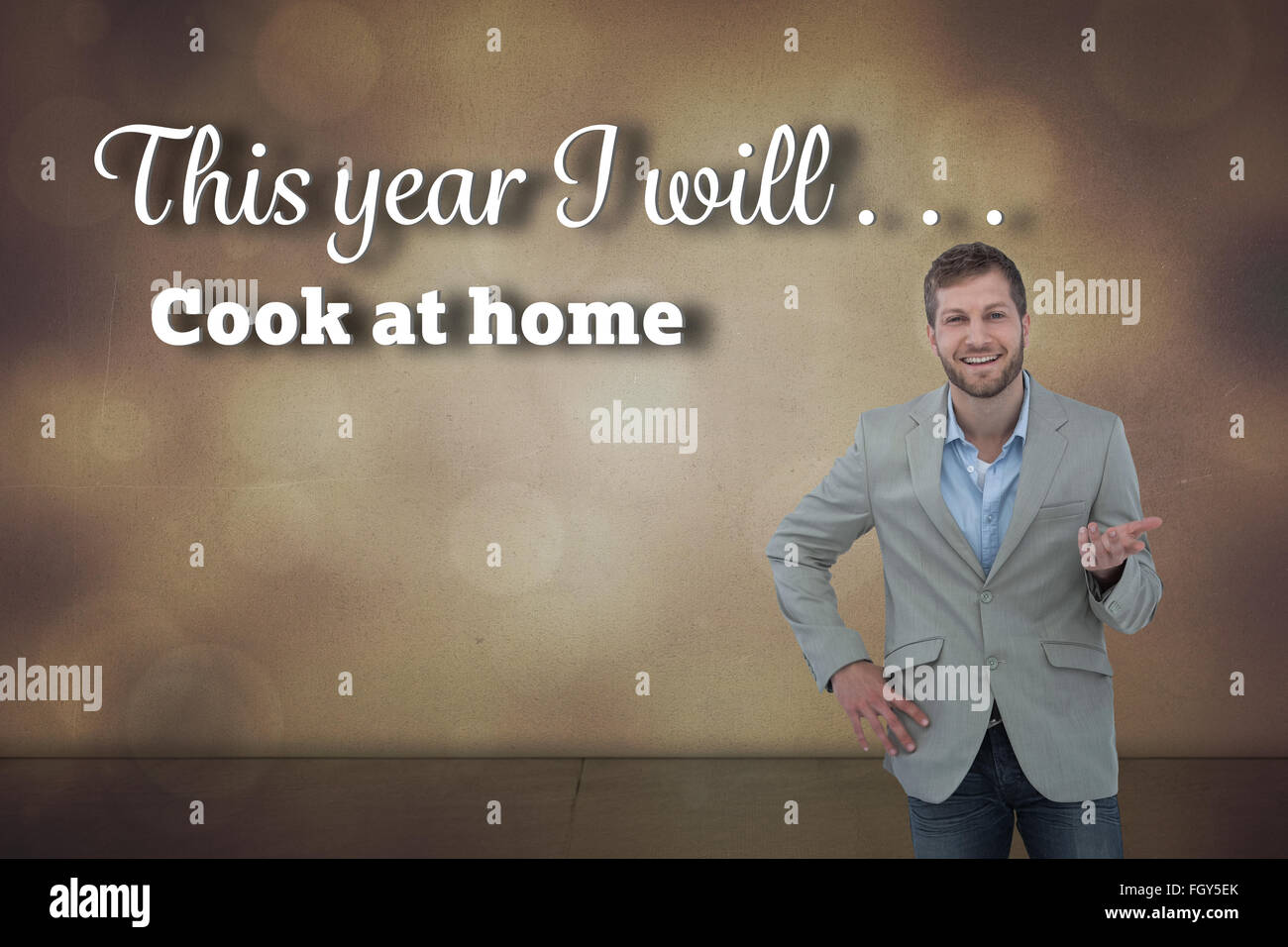 Composite image and gesturing Banque D'Images