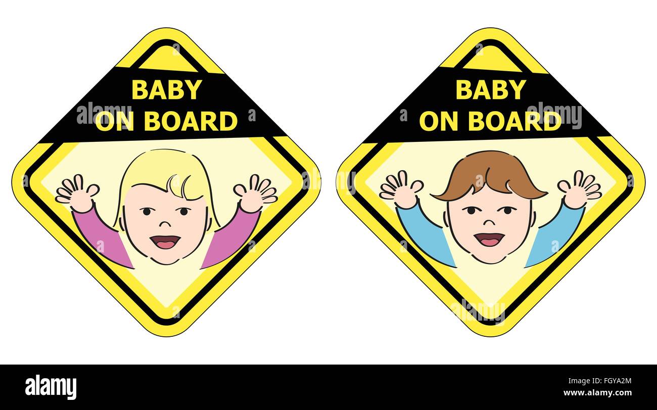 Bébé à bord - message sign Illustration de Vecteur