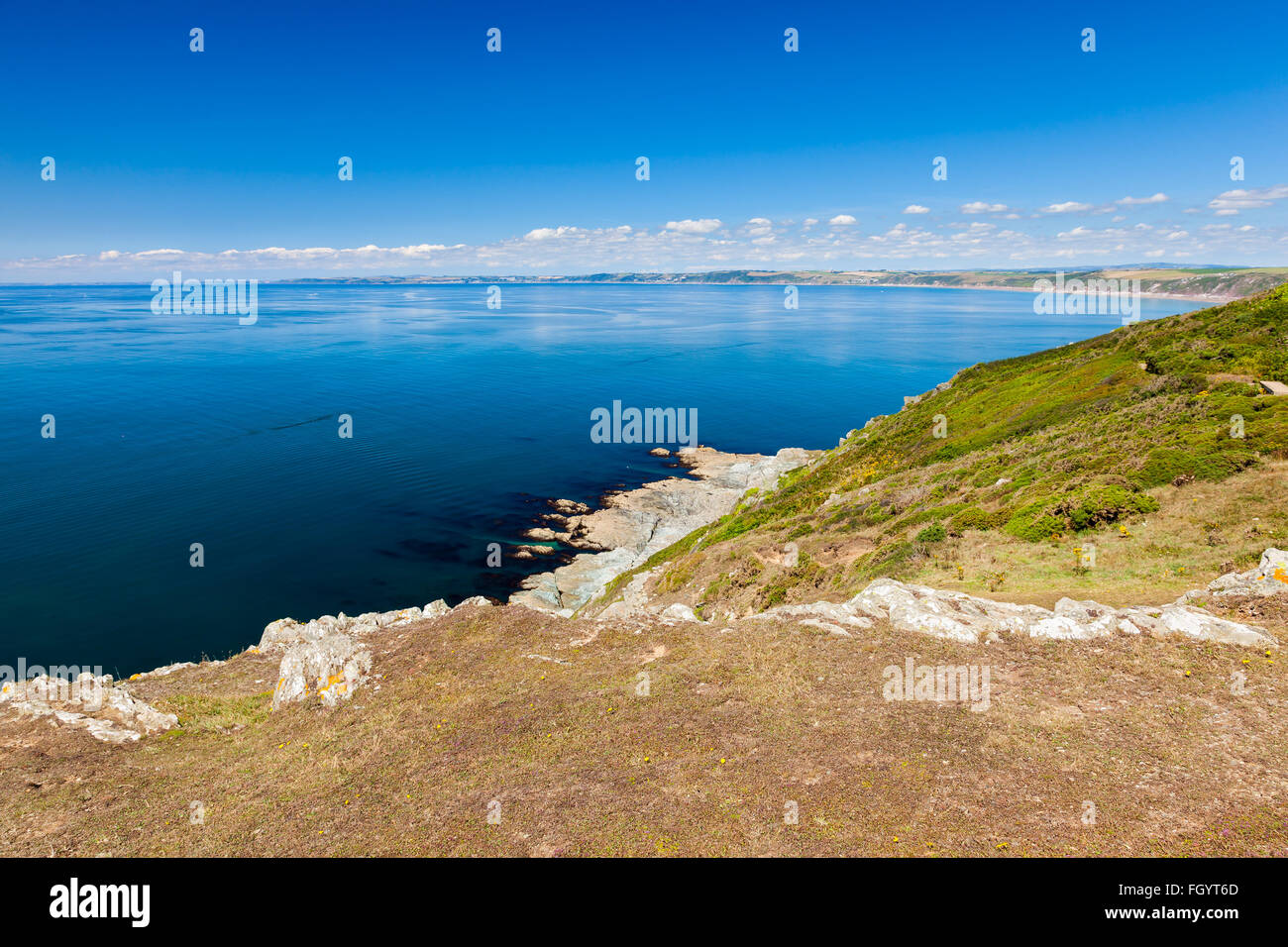 Points de vue le long de la rame de Whitsand Bay Cornwall England UK Europe tête Banque D'Images