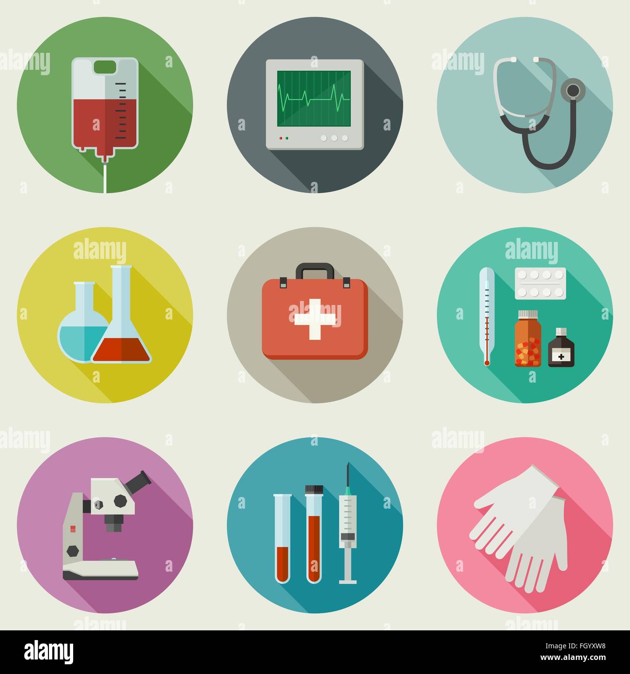 Medical icons set. Illustration de Vecteur