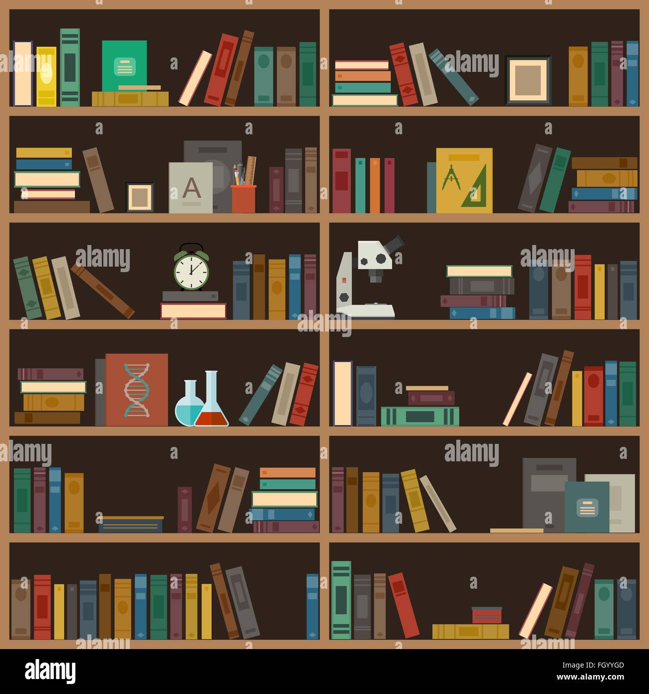 Home bibliothèque télévision illustration. Illustration de Vecteur