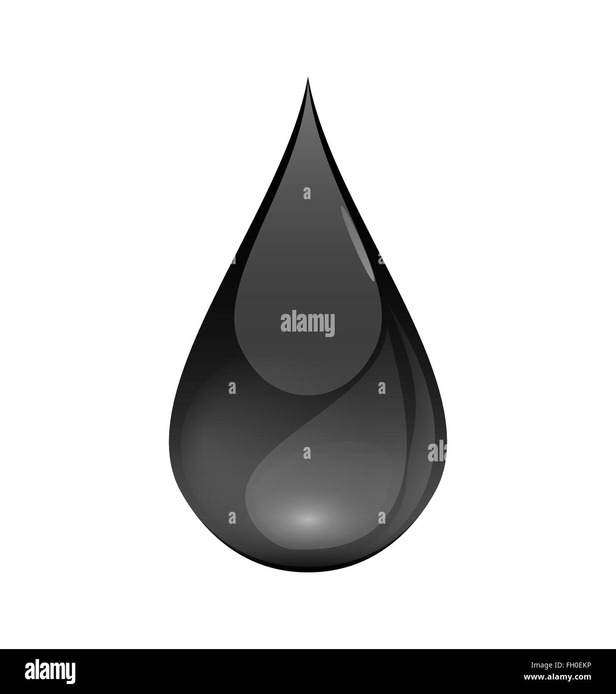 Brent Oil Drop icône noire isolated on white Illustration de Vecteur