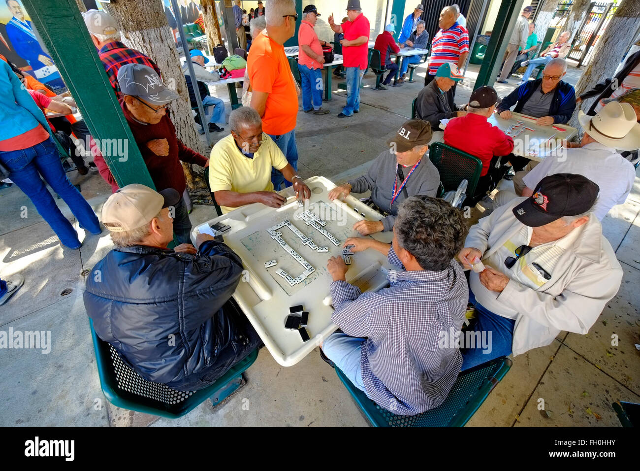 Parc Domino Calle Ocho Little Havana le peuple cubain-américain distric Miami Floride FL Banque D'Images