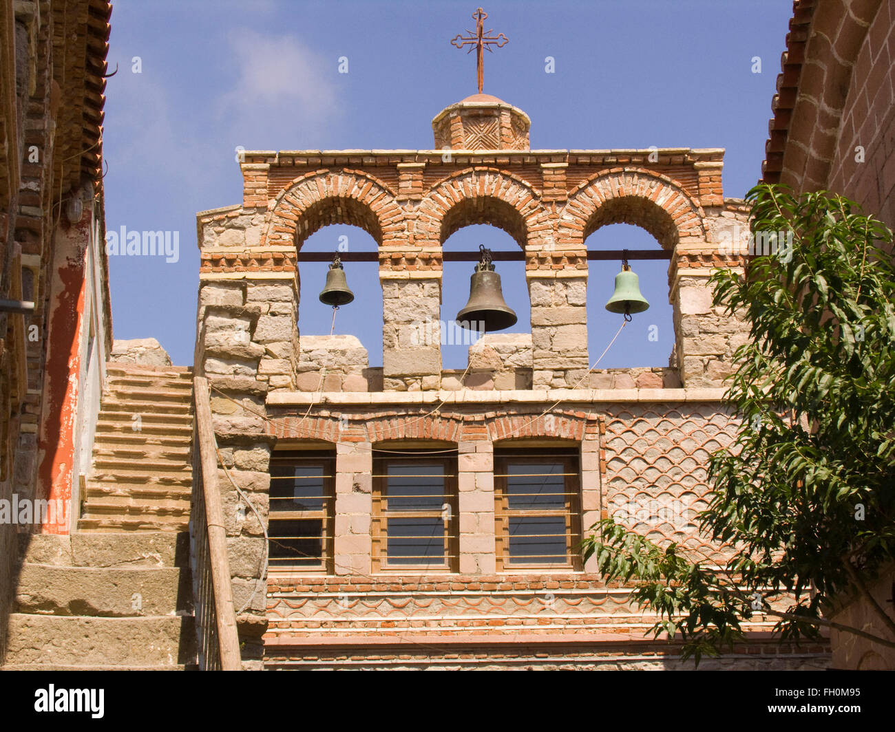 L'île de Lesbos, monastère ipsilou, nord ouest de l'Egée, Grèce, Europe Banque D'Images