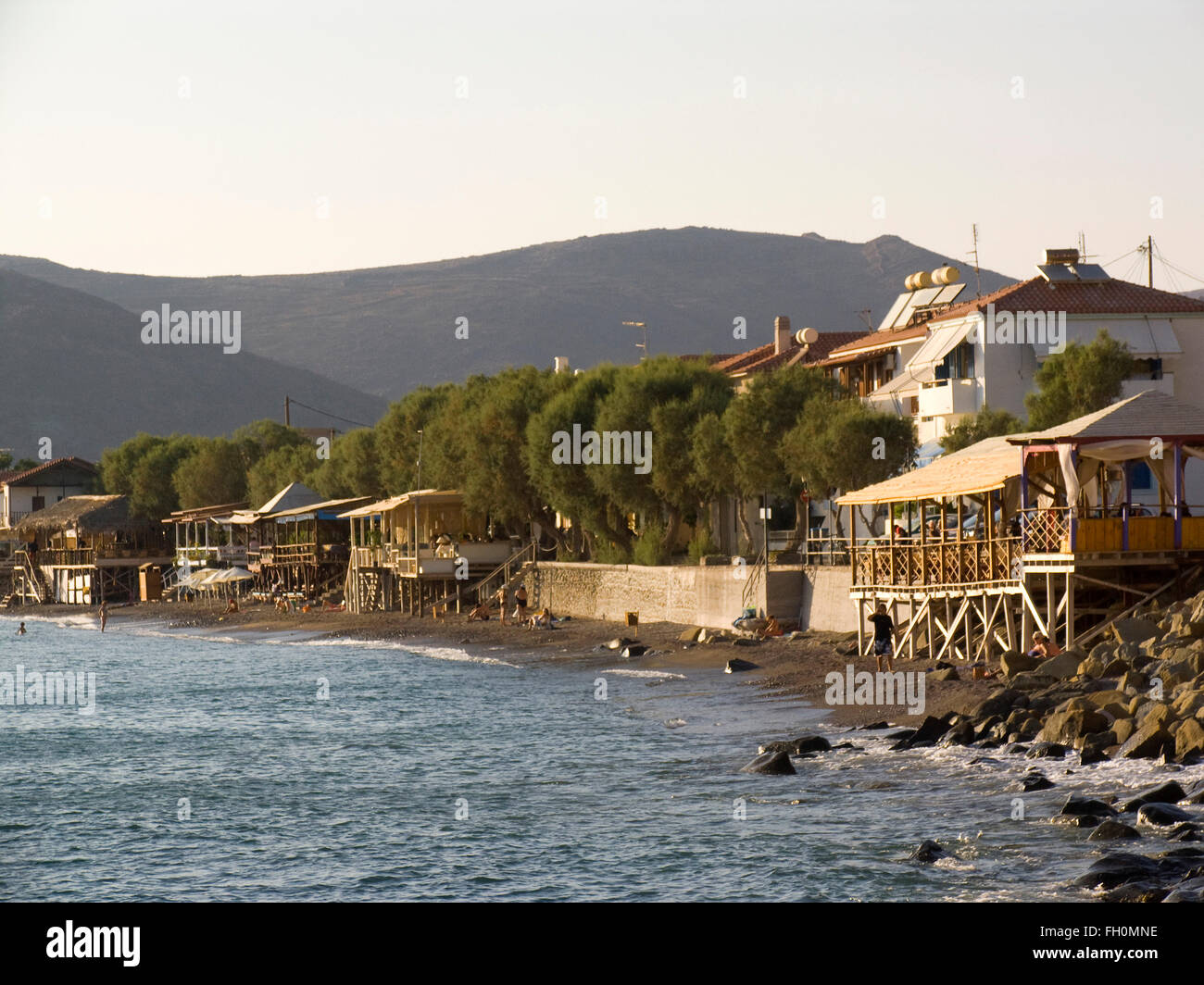 Skala eresou, l'île de Lesbos, au nord-ouest de la mer Égée, Grèce, Europe Banque D'Images