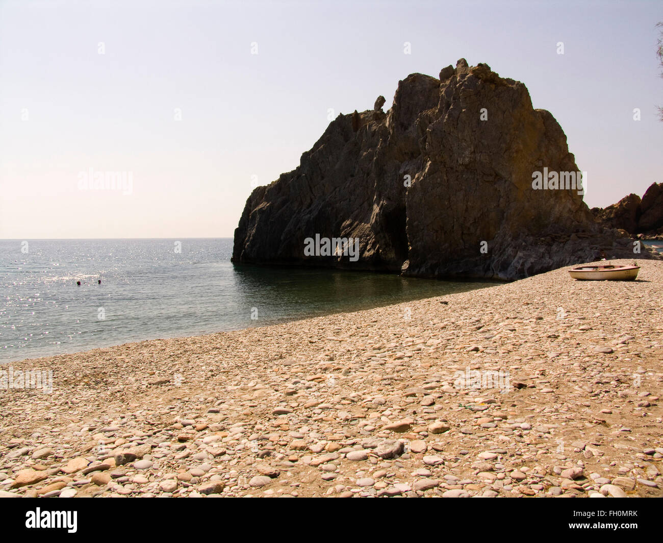 Melinta beach, km 138, l'île de Lesbos, au nord-ouest de la mer Égée, Grèce, Europe Banque D'Images