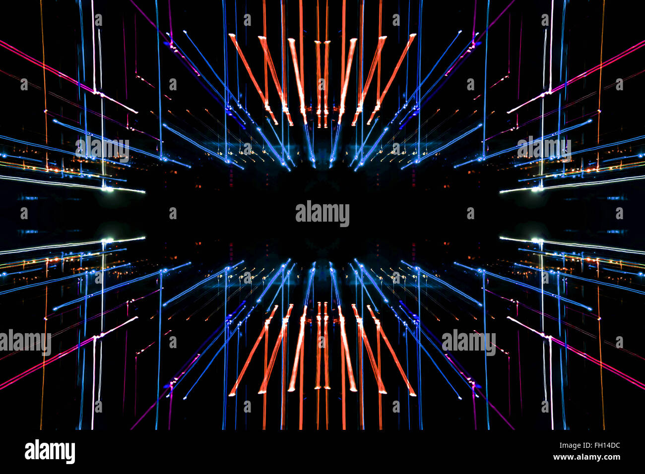 Technique d'exposition longue. lignes multicolores abstract background Banque D'Images