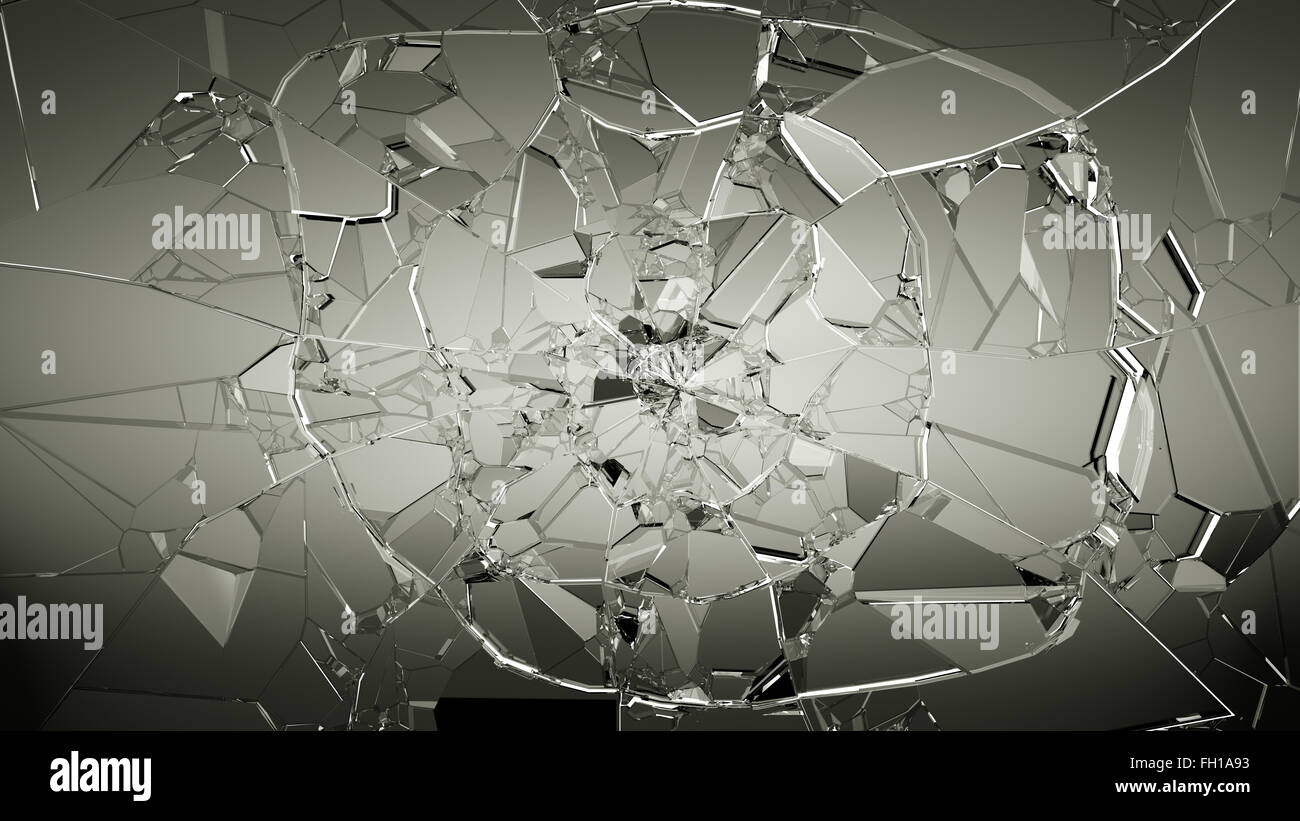 Morceaux de verre fissuré sur blanc. Grande résolution Banque D'Images