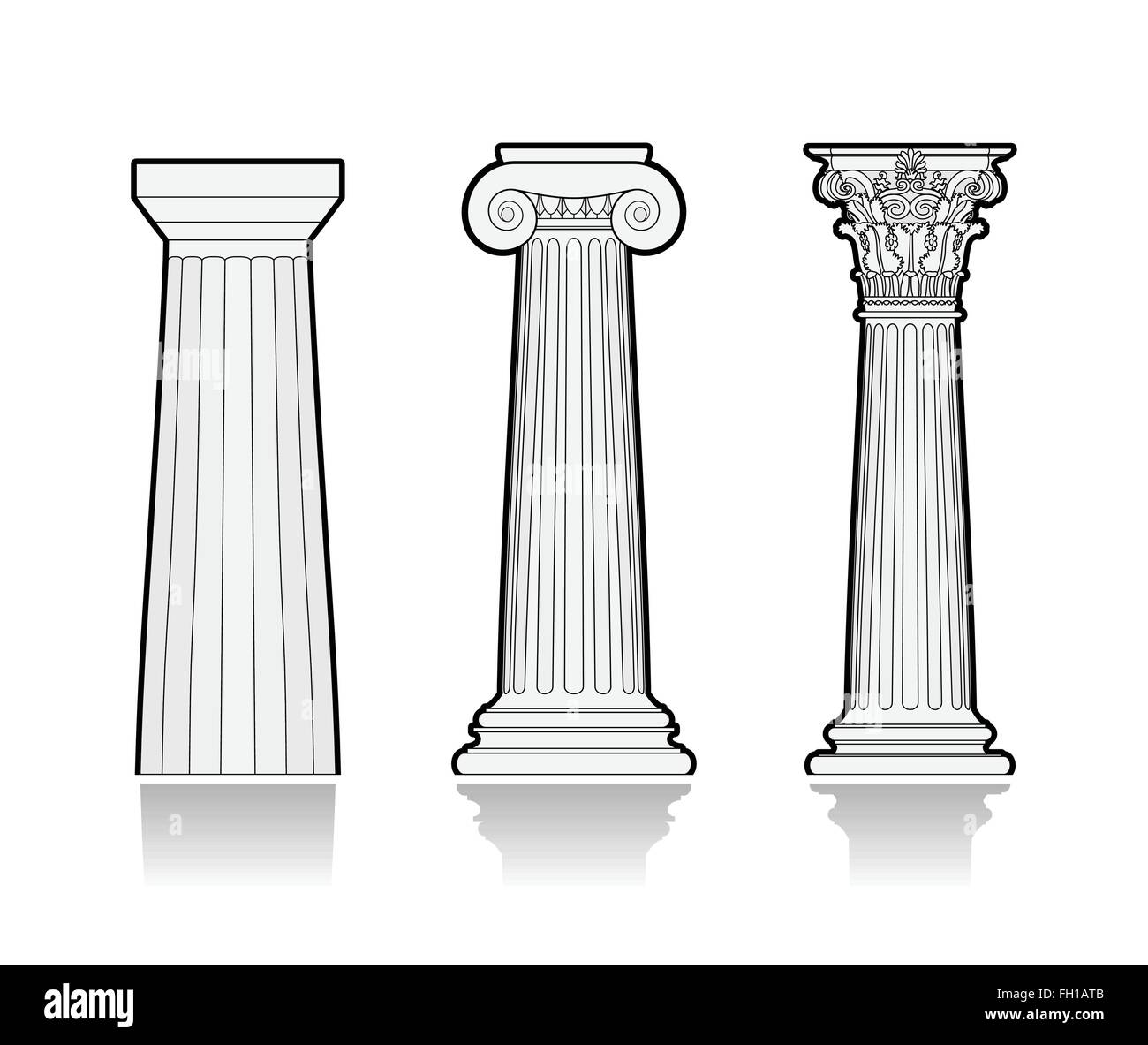 Colonnes grecques stylisés Illustration de Vecteur