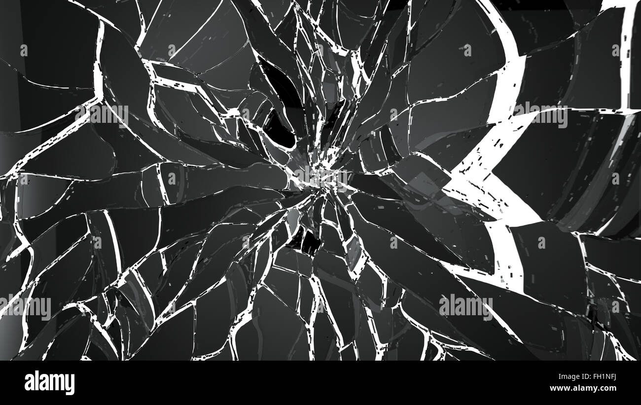 Verre brisées ou fissurées sur blanc. Grande résolution Banque D'Images