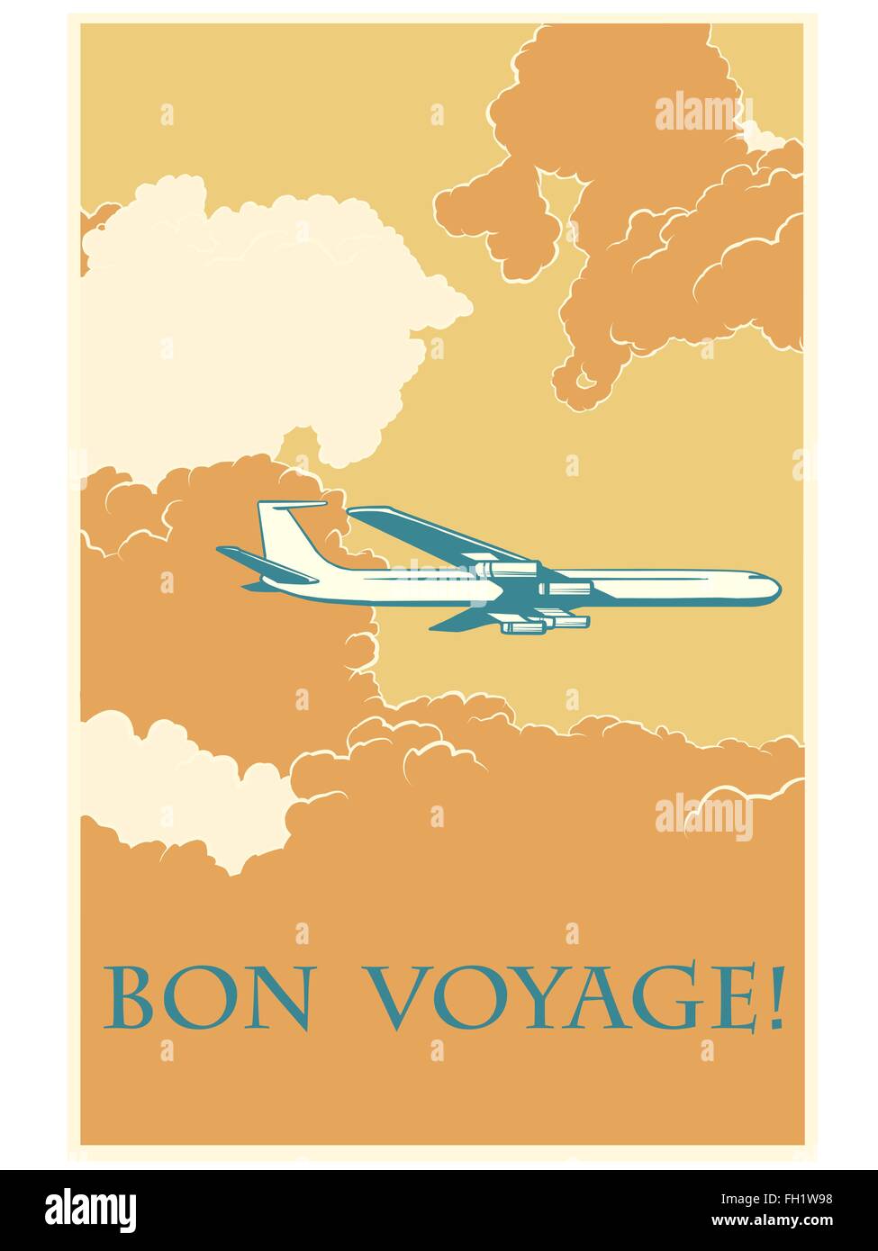 Bon voyage avion rétro Illustration de Vecteur