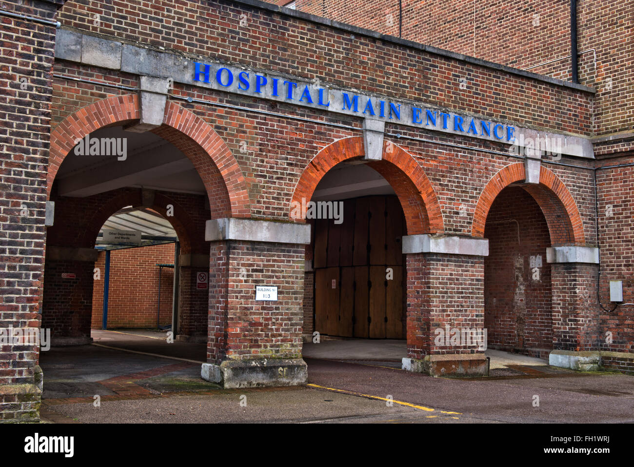 Entrée principale de l'Hôpital Royal Haslar maintenant fermée. Gosport, Hampshire, Royaume-Uni Banque D'Images