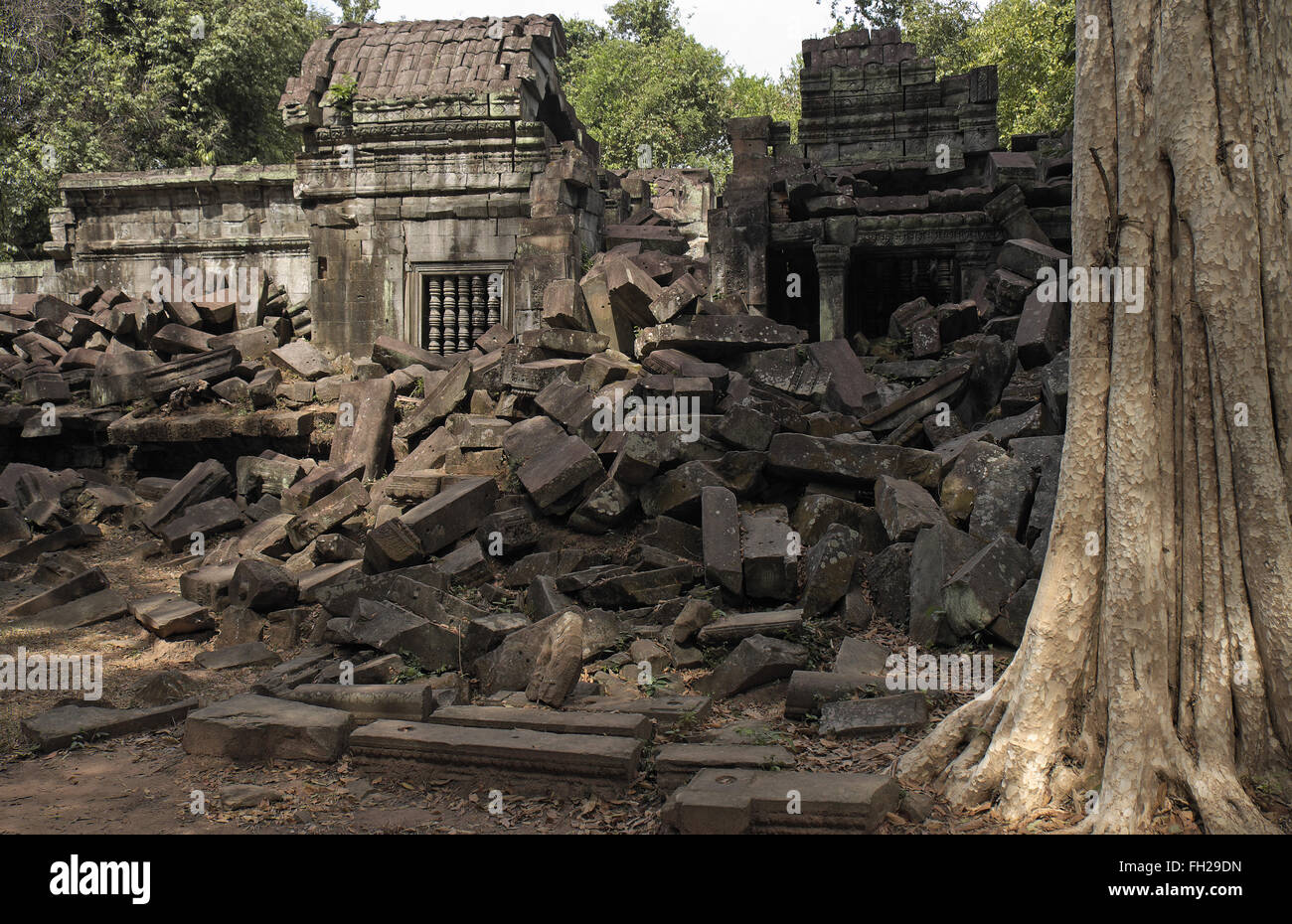 Ruines de Beng Meala (ou bung mealea) temple, au Cambodge, en Asie. Banque D'Images