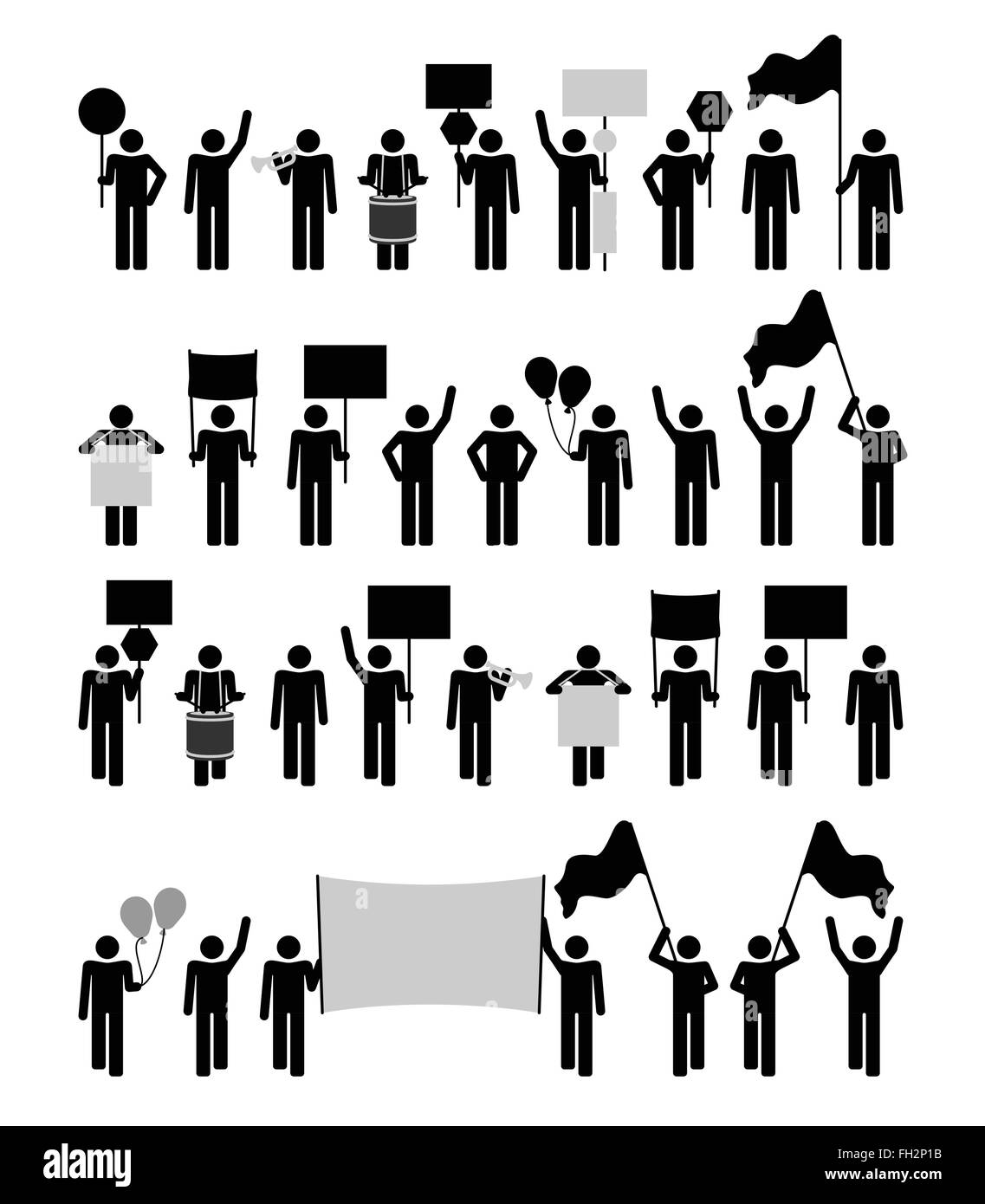 Protestation - collection pictogramme Illustration de Vecteur