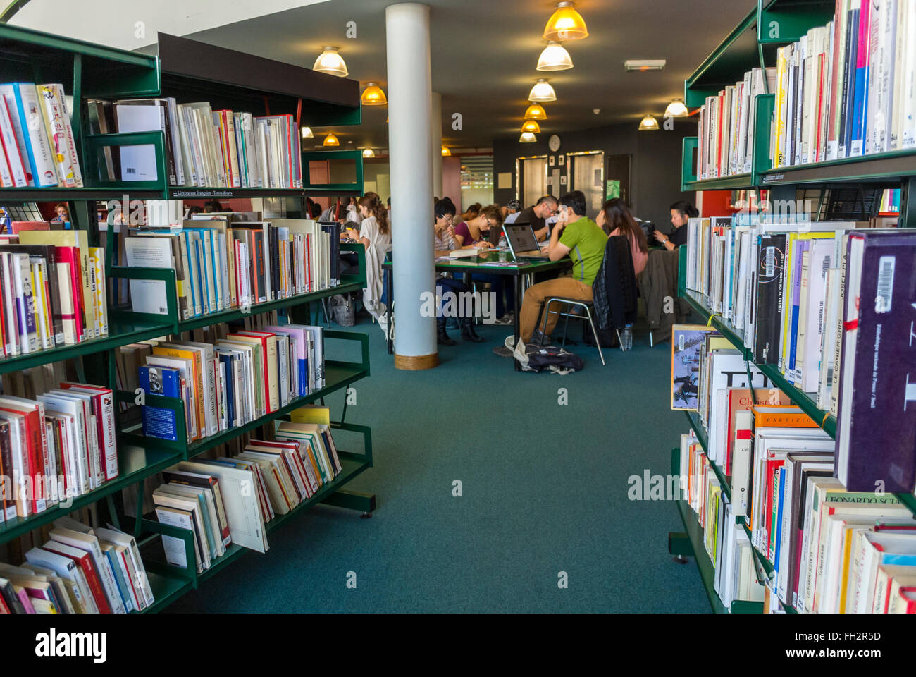 Paris, France, les adolescents travaillant sur des tables à l'intérieur de  la bibliothèque publique française, 'Bibliothèque Tolbiac' Photo Stock -  Alamy