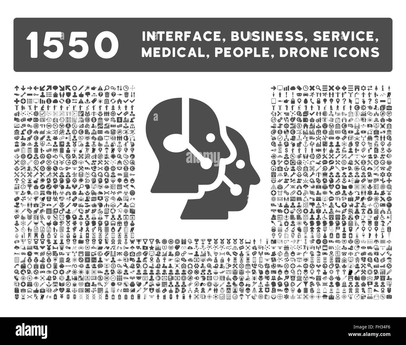 Interface, Business, outils, Personnes, Médical, prix Vector Icons Banque D'Images