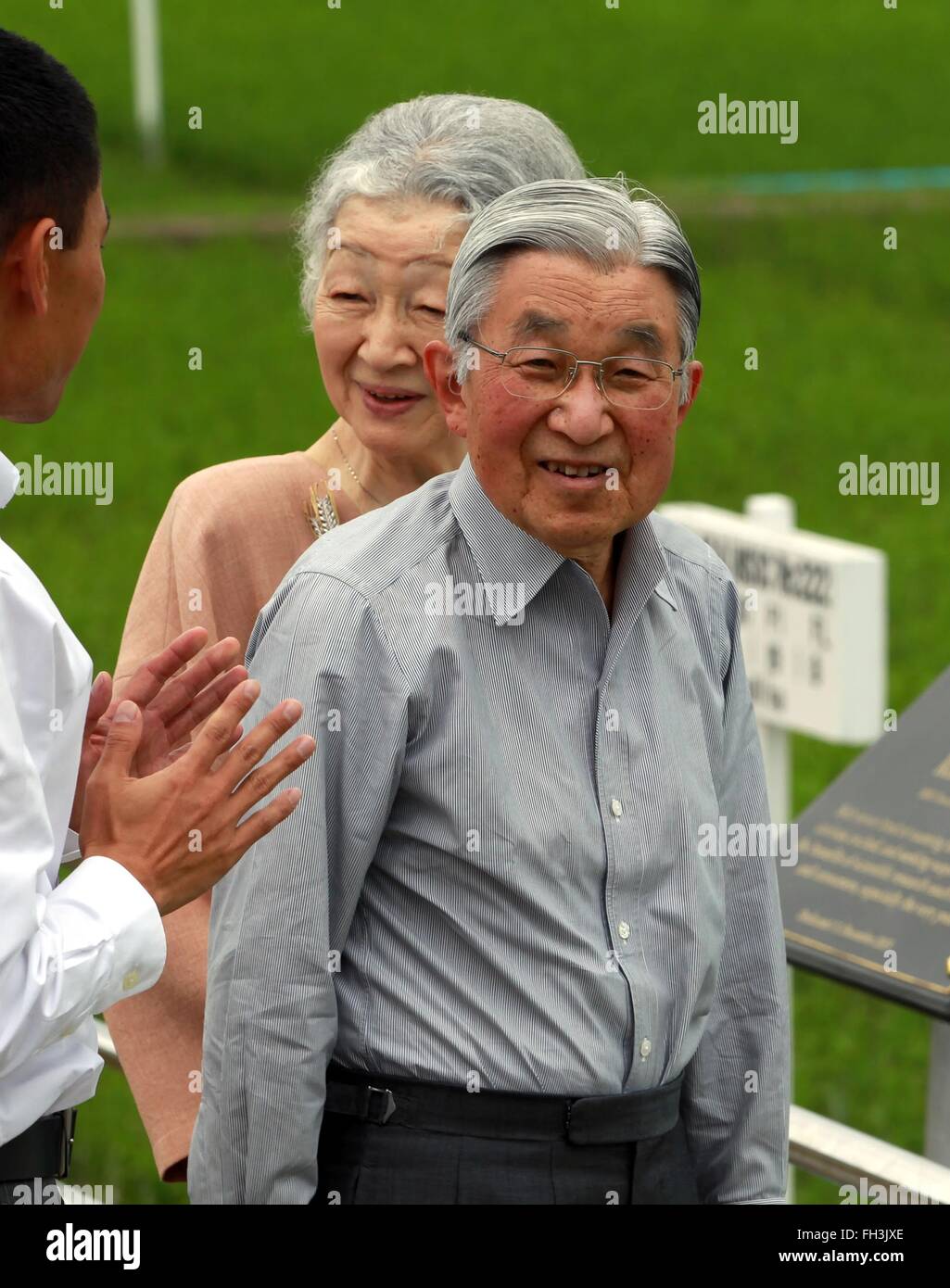 L'empereur japonais Akihito et son épouse l'Impératrice Michiko visitez l'Institut international de recherche sur le riz et de visualiser les Ziegler Experiment Station, 29 janvier 2016 à Taguig City, le Couple Impérial sont sur une visite d'Etat de cinq jours pour marquer le 60e anniversaire d'Philippine-Japanese les relations diplomatiques. Banque D'Images