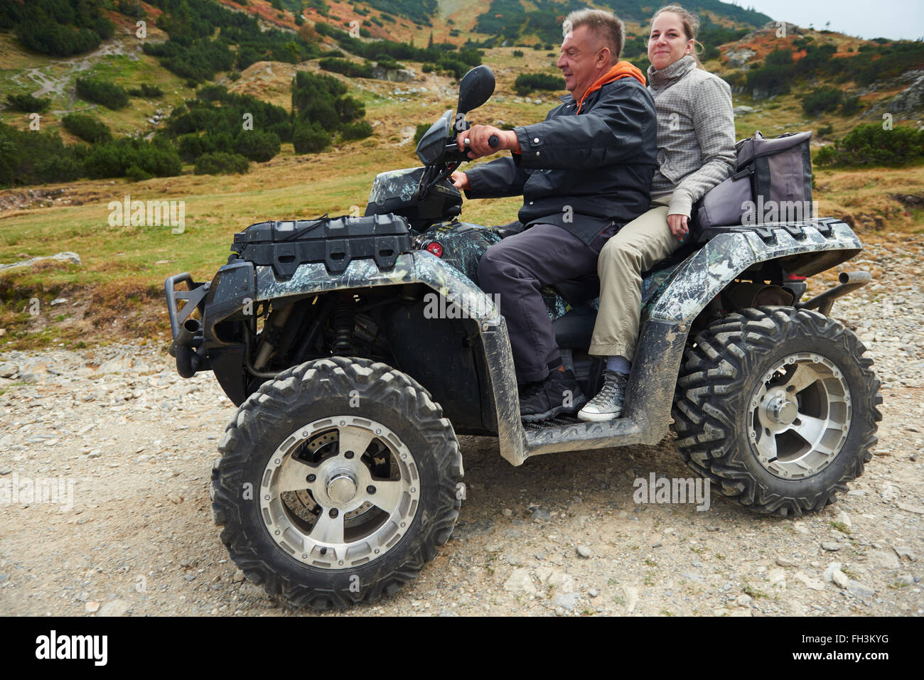 Couple dur atv quad Banque D'Images Couple dur atv quad Banque D'Images