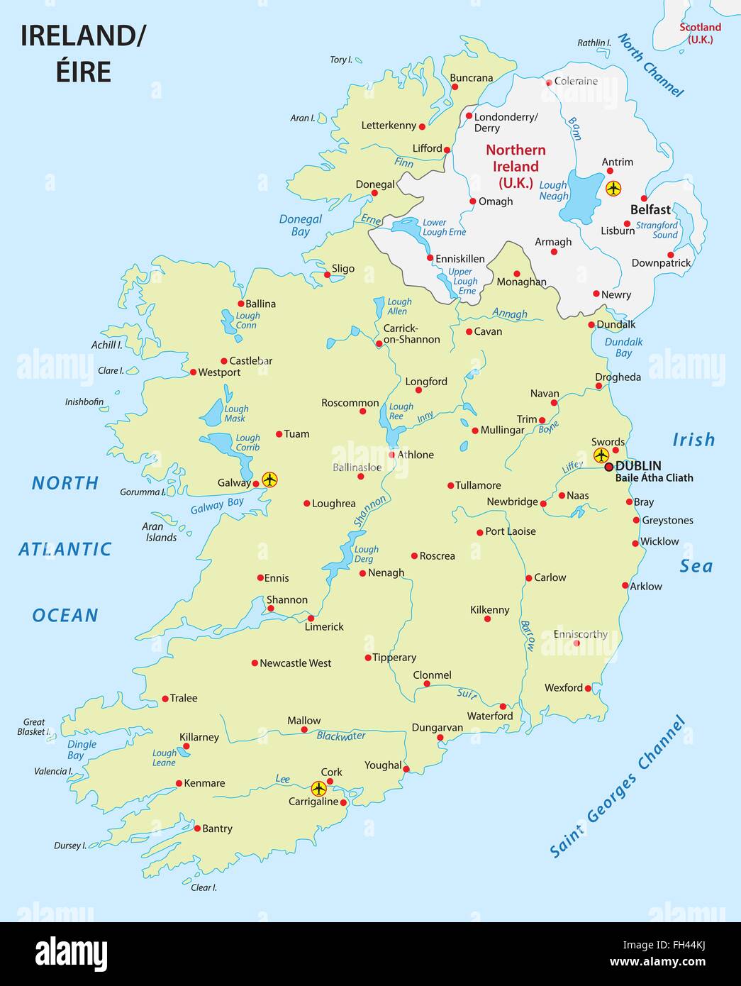 Carte de l’Irlande Illustration de Vecteur