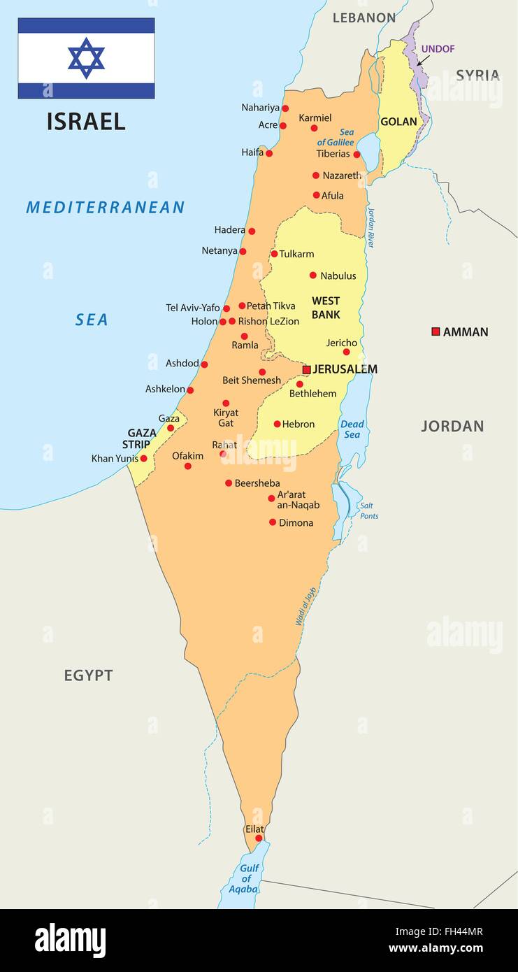Carte Israël avec drapeau Illustration de Vecteur