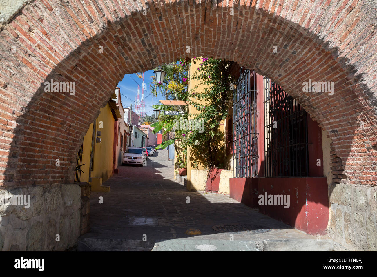 Oaxaca, Mexique - l'Arquitos (little arches) de Xochimilco, partie de l'ancien aqueduc San Felipe. Banque D'Images