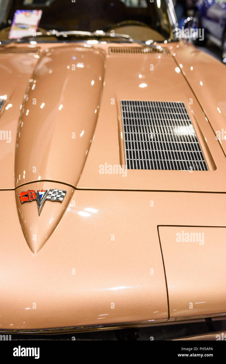 Corvette Stingray 1963 à l'affiche au Salon de voitures Londres 2016 Banque D'Images