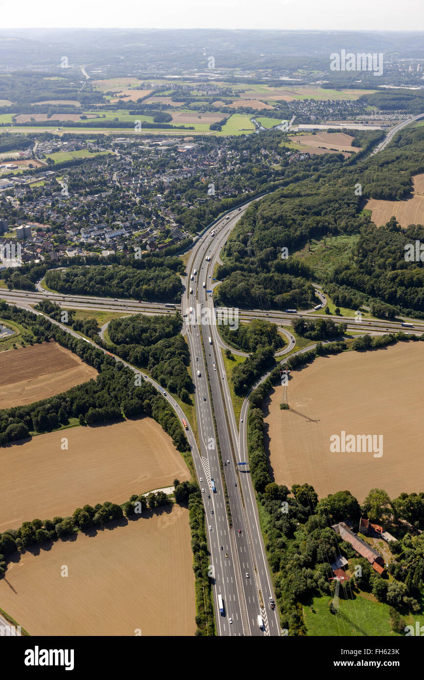 Autoroutes jonction autoroute a45 et a1 westhofener kreuz Banque de