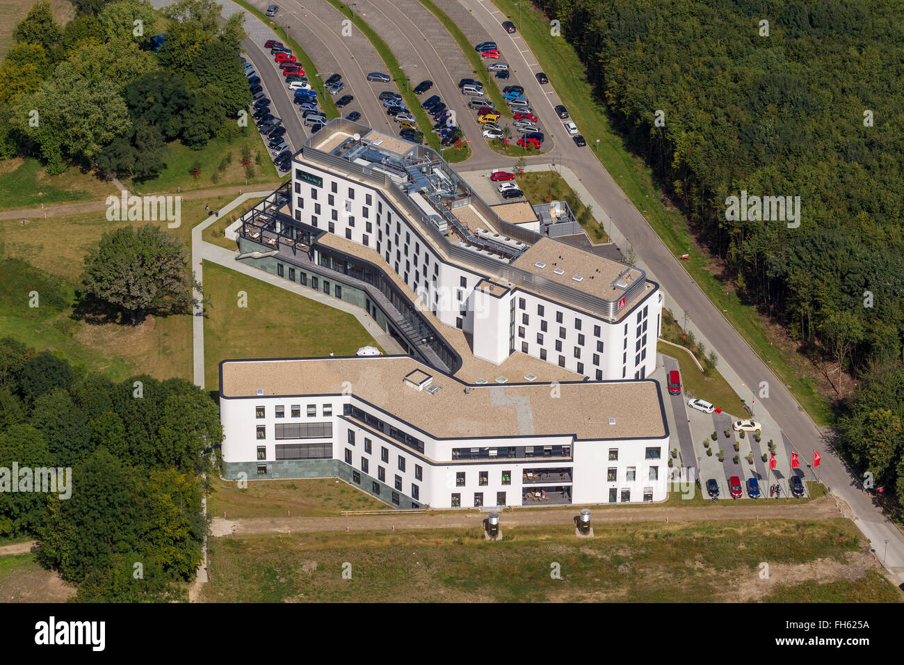 Vue aérienne, centre de formation d'IG Metall à Sprockhoevel nouvelle maison, Sprockhoevel, Ruhr, Rhénanie du Nord-Westphalie, Allemagne, Europe, Banque D'Images