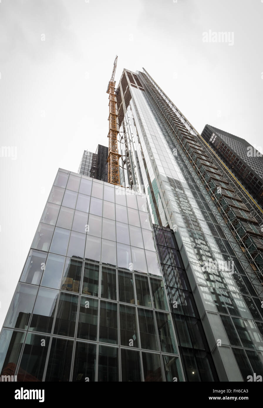 Site de construction en milieu urbain avec grue - Cent cinquante troisième tour de l'Est Rue / Skyscraper (100 East 53rd Street) Banque D'Images