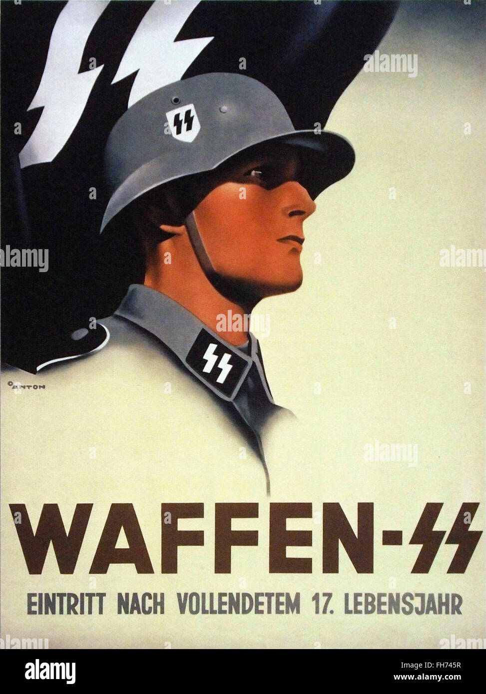 Waffen SS - Affiche de propagande nazie allemande - WWII Banque D'Images