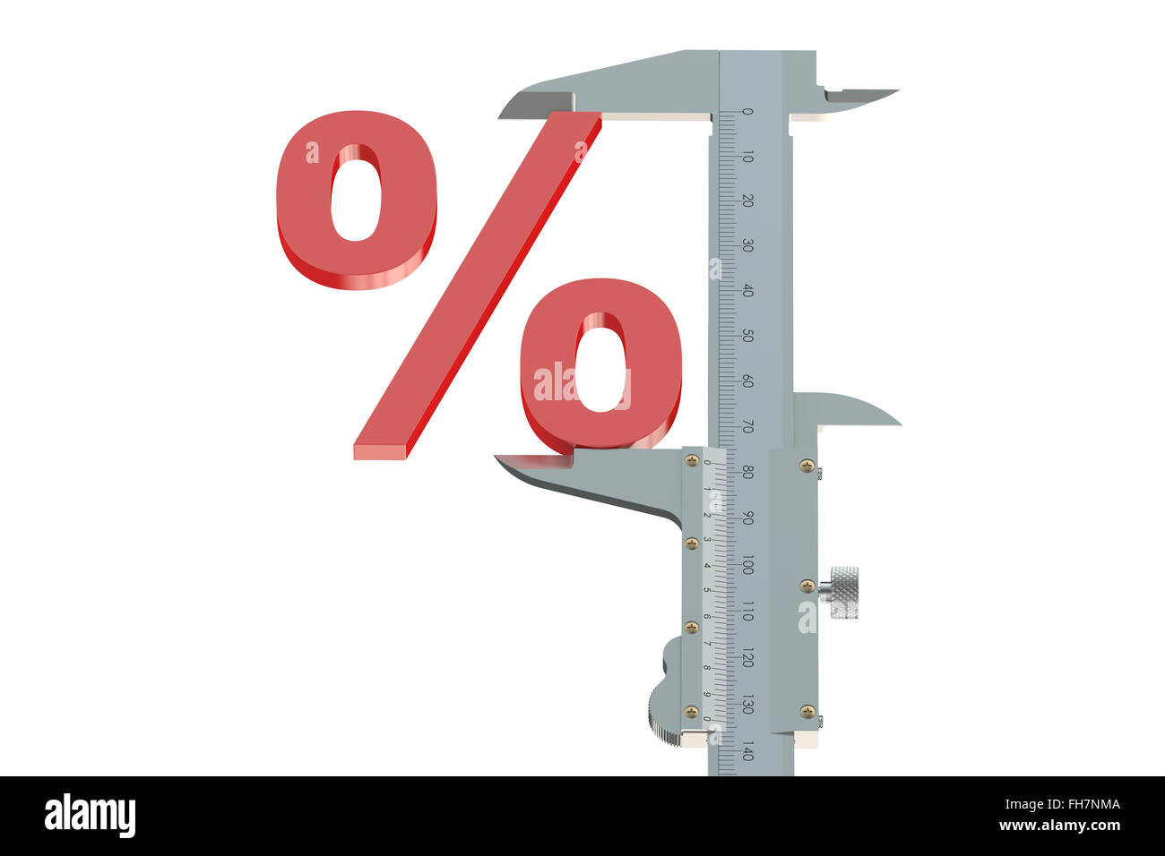 Concept de mesure d'escompte isolé sur fond blanc Banque D'Images