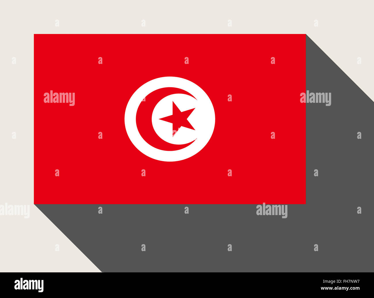 Tunisie drapeau dans télévision web design style. Banque D'Images