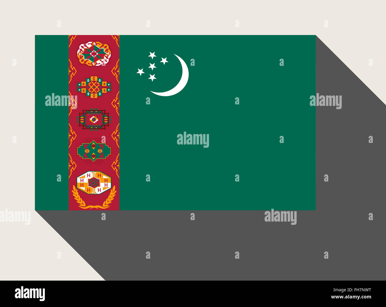 Le Turkménistan drapeau dans télévision web design style. Banque D'Images