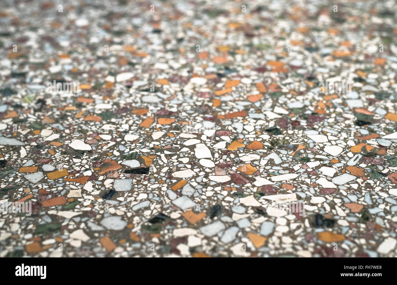 Sol en mosaïque de pierres multicolores. Banque D'Images