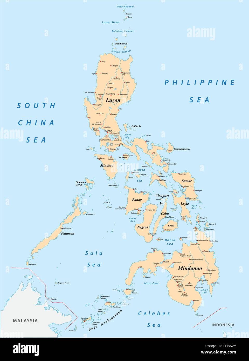 Carte des Philippines Illustration de Vecteur
