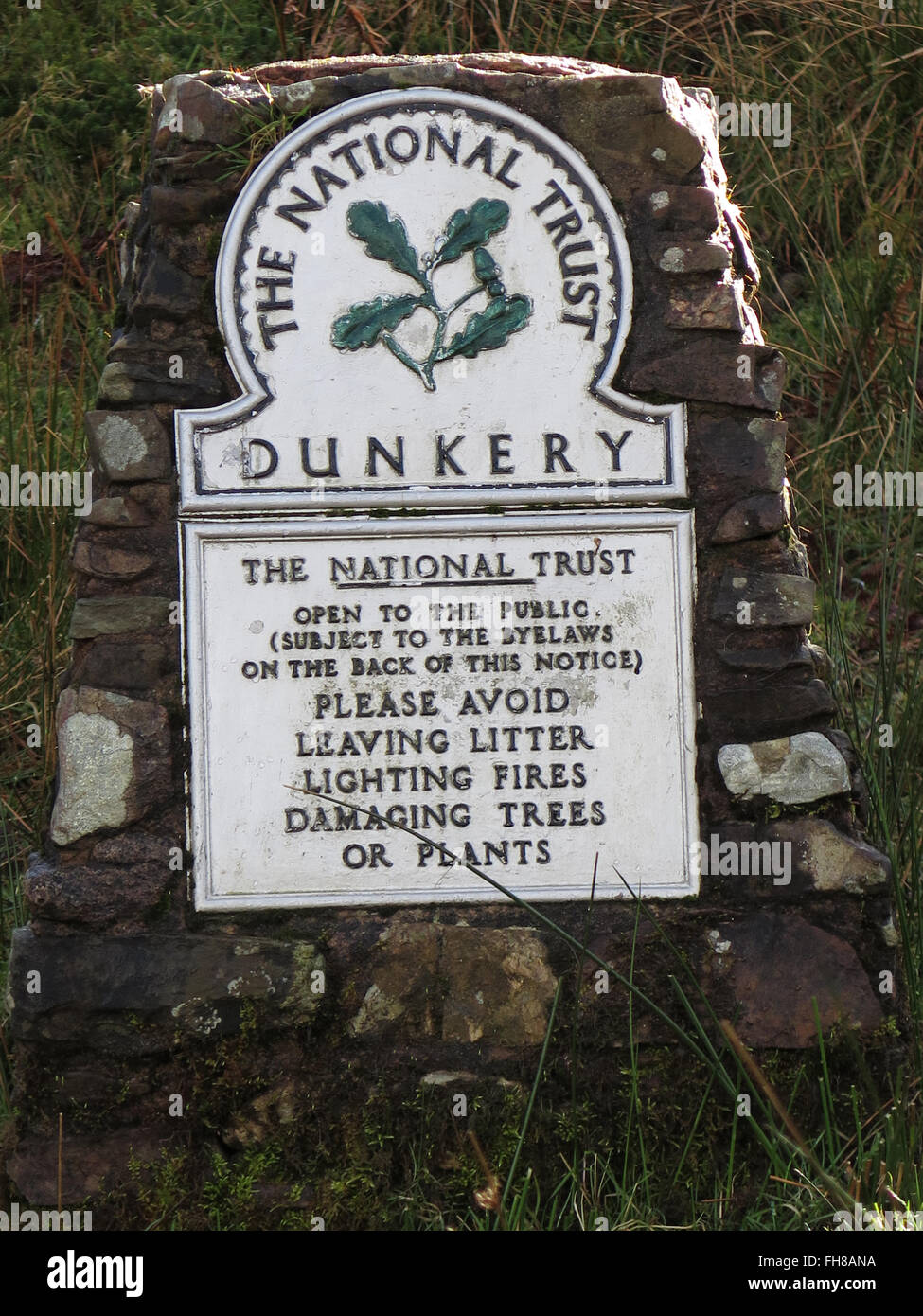 Dunkery Beacon Exmoor sign Banque D'Images