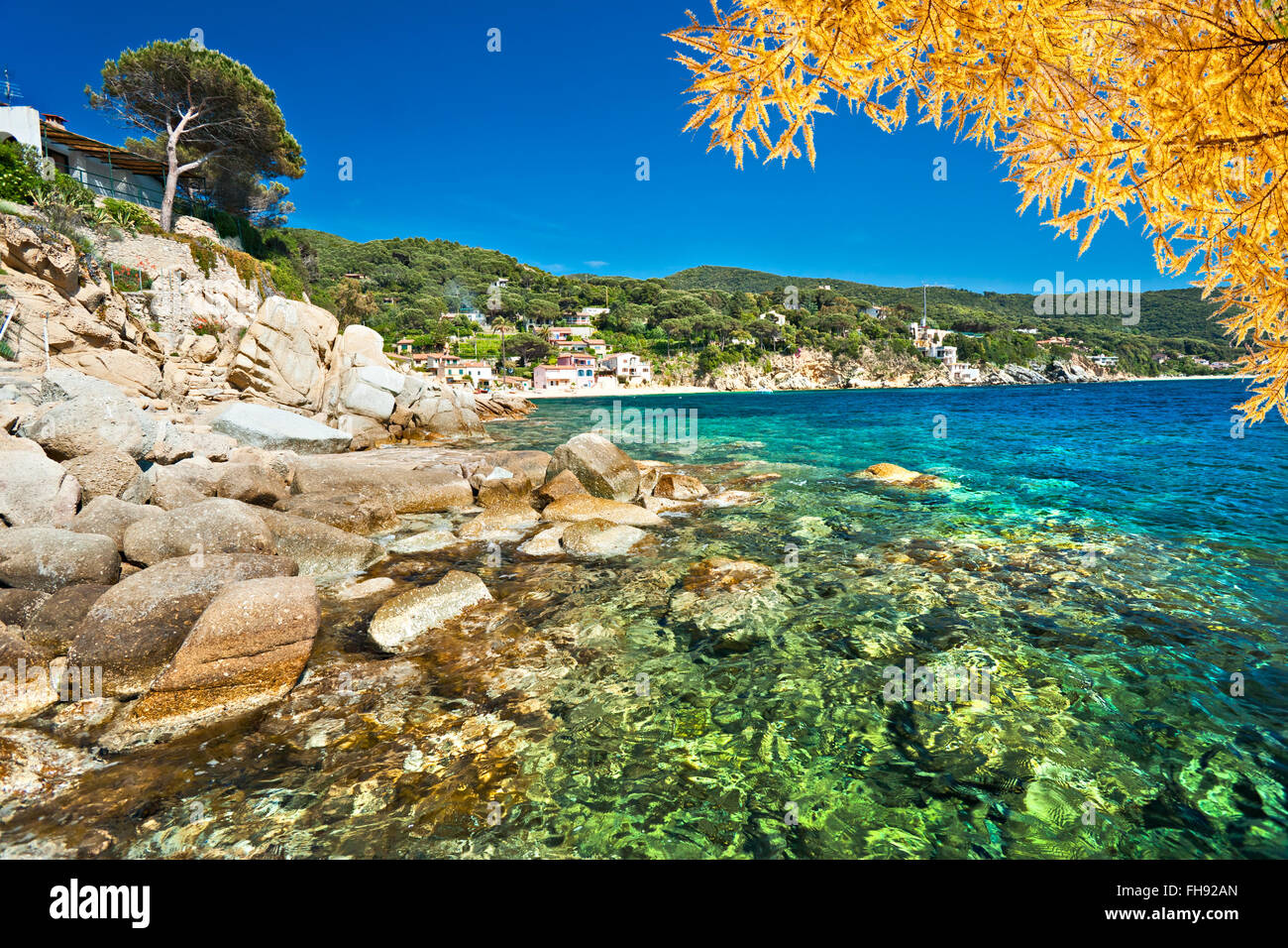 Forno, sur la baie Biodola, l'île d'Elbe. Banque D'Images