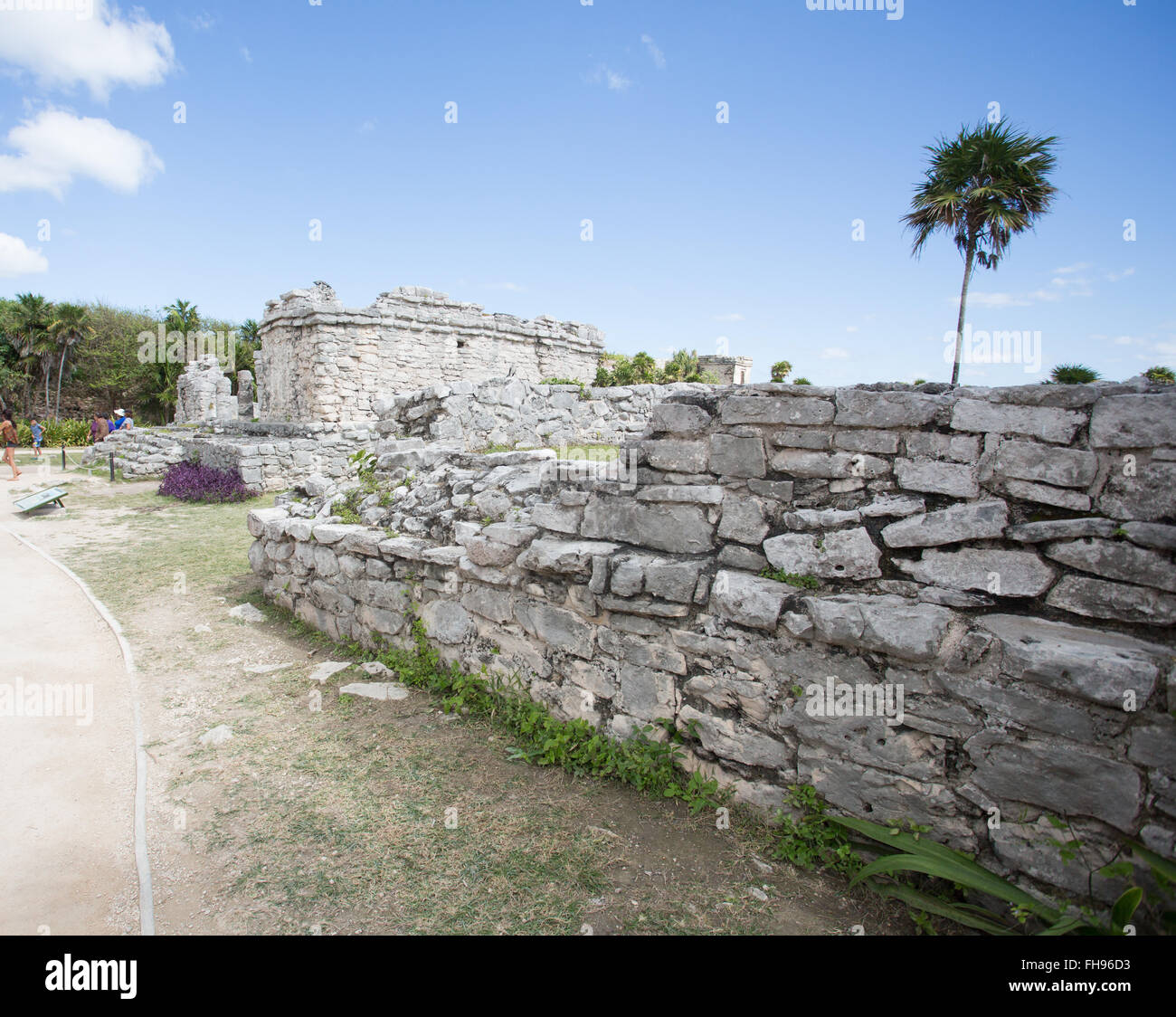 Temple maya à Tulum Mexique tuins Banque D'Images