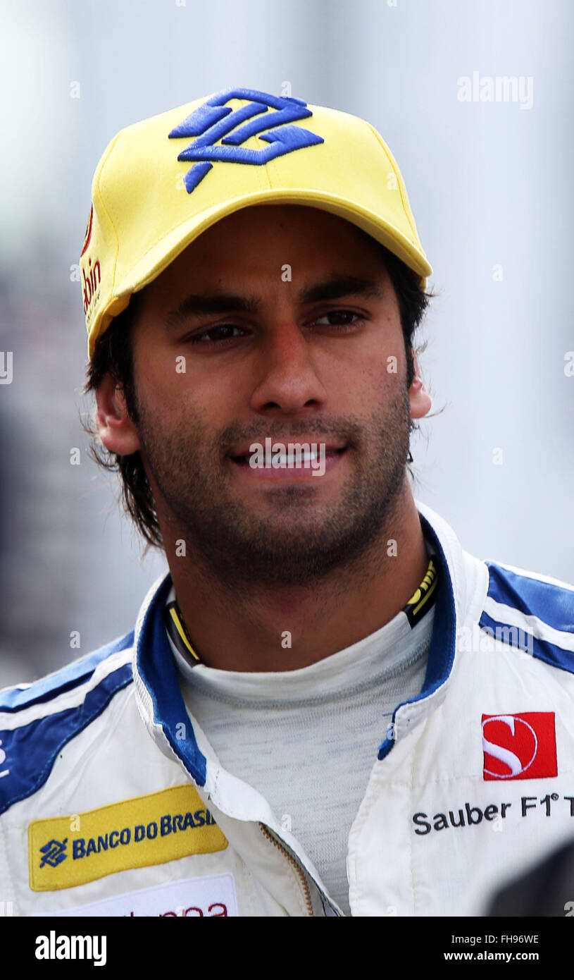 Barcelone, Espagne. Feb 24, 2016. Pilote de Formule 1 brésilien Felipe Nasr de Sauber vu au cours de la session de formation pour la prochaine saison de Formule 1 au circuit de Barcelone, Plaça de Catalunya à Barcelone, Espagne, 24 février 2016. Photo : Jens Buettner/dpa/Alamy Live News Banque D'Images