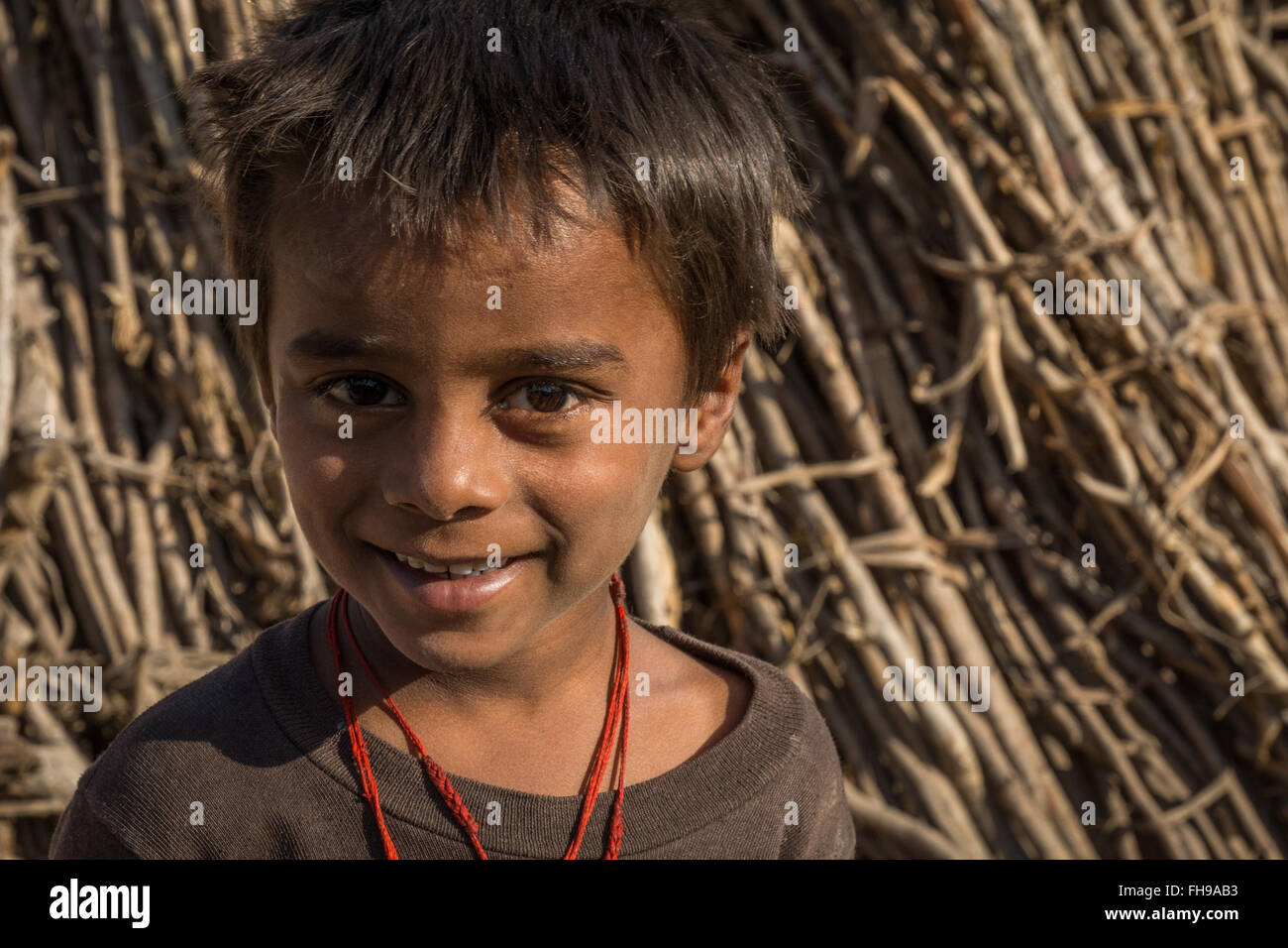Portrait d'un jeune Indien à Chanderi, Inde. Banque D'Images