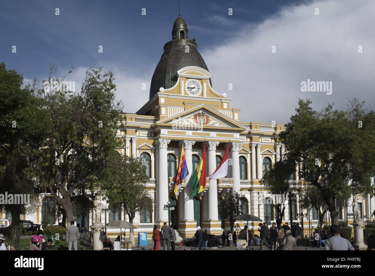 Murillo square avec le Palais législatif dans l'arrière-plan. La Paz Banque D'Images