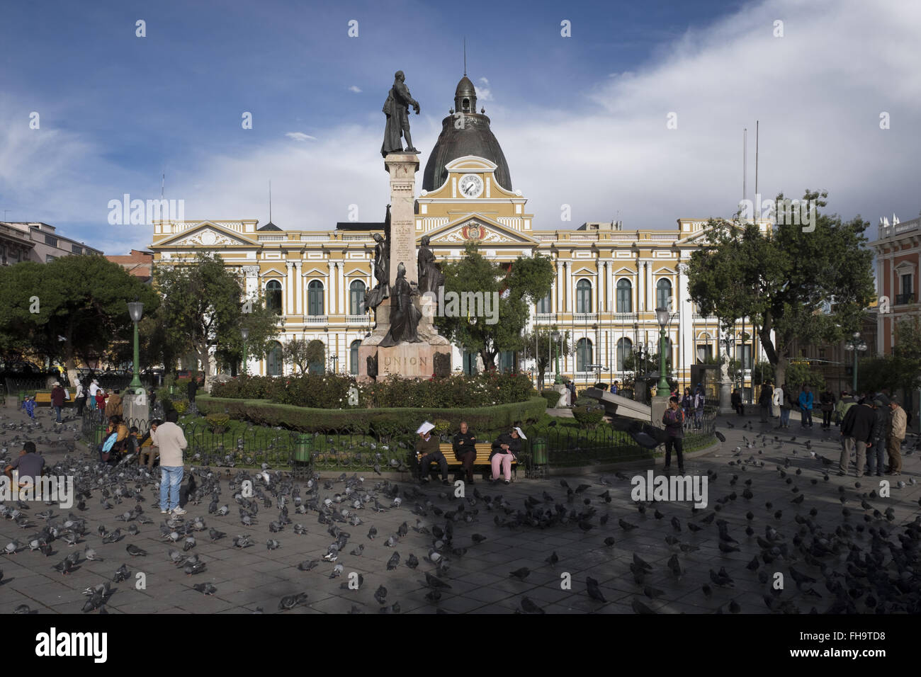 Murillo square avec le Palais législatif dans l'arrière-plan. La Paz Banque D'Images