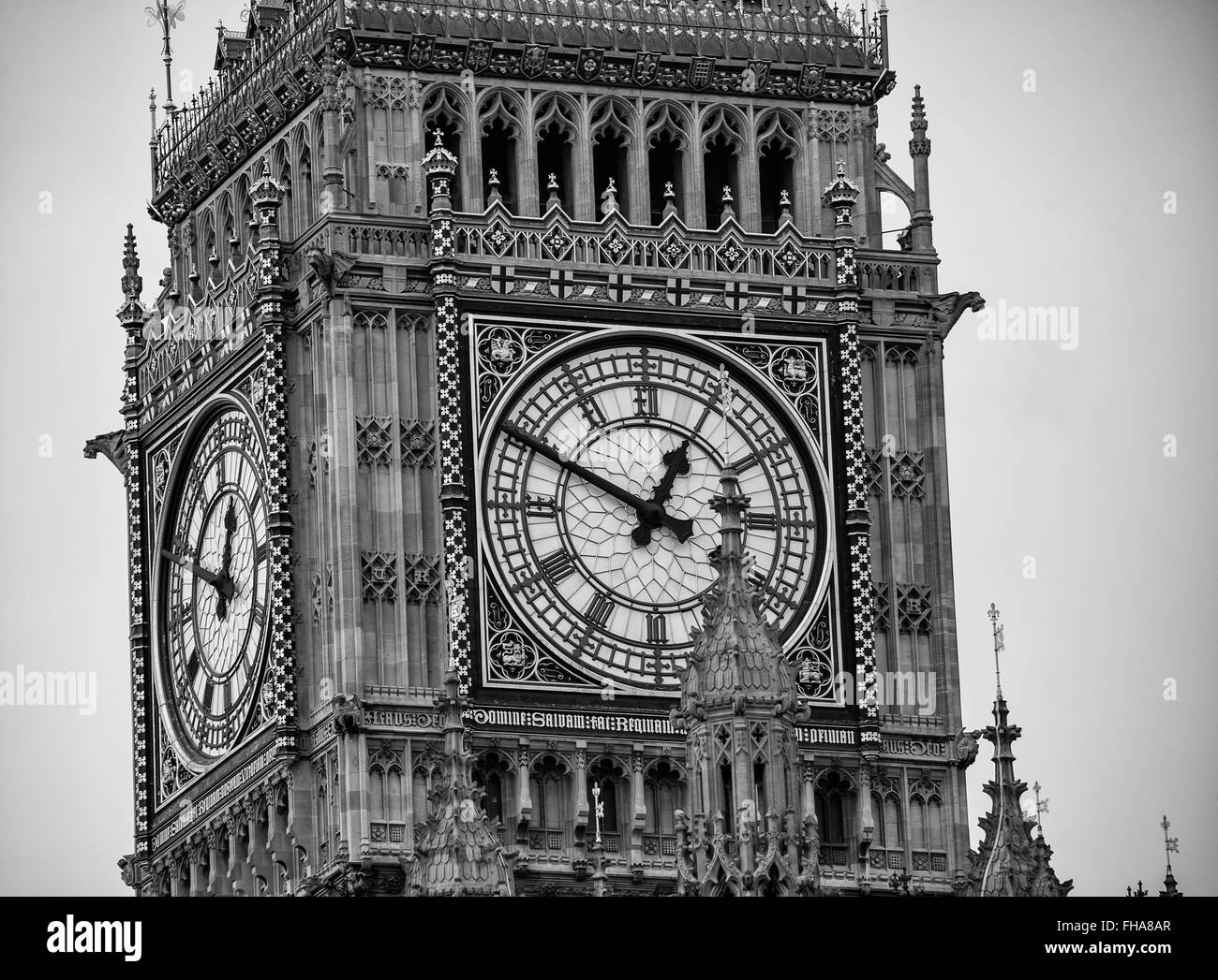 Big Ben dans le Palais de Westminster avec close up d'horloge montrant dix à l'un Banque D'Images