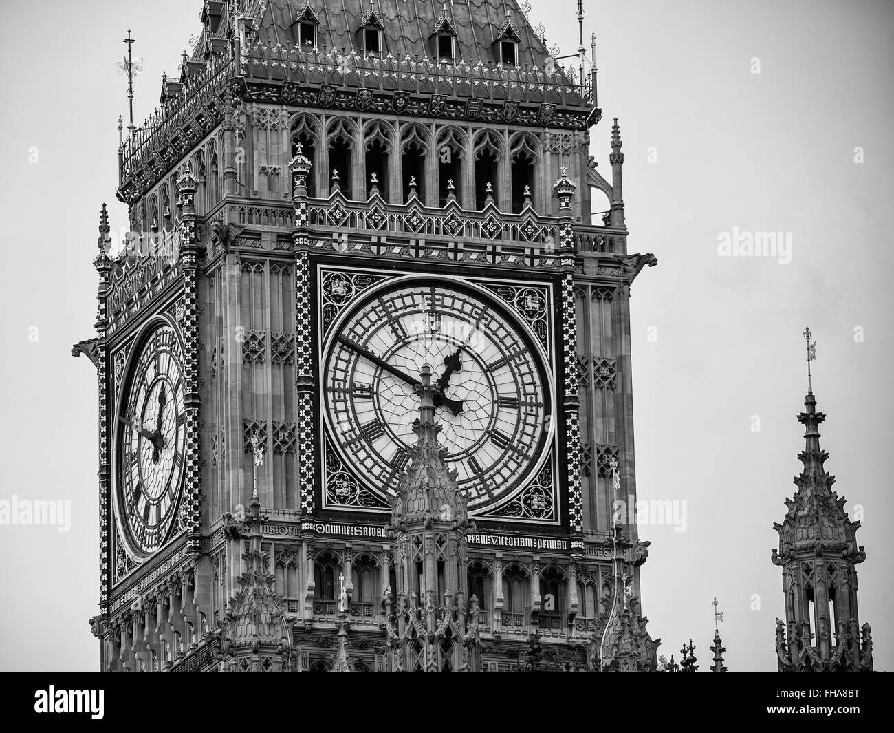 Big Ben dans le Palais de Westminster avec close up d'horloge montrant dix à l'un Banque D'Images