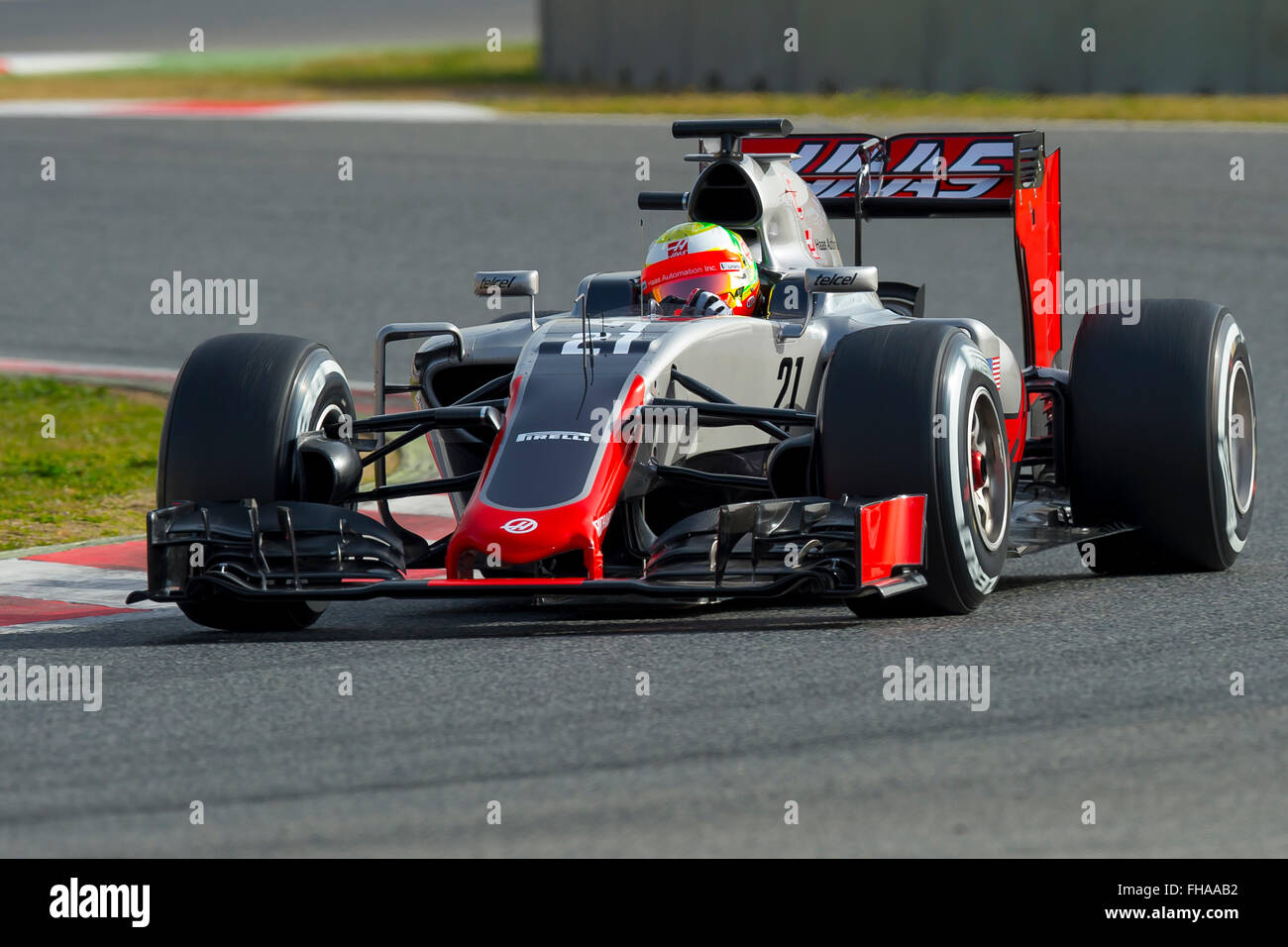 Montmelo, Espagne. 23 Février, 2016. Esteban Gutierrez pilote. Hass de l'équipe. La formule 1 jours de test sur le circuit de Catalunya. Montmelo, Espagne. 23 février 2016 Crédit : Miguel Aguirre Sánchez/Alamy Live News Banque D'Images