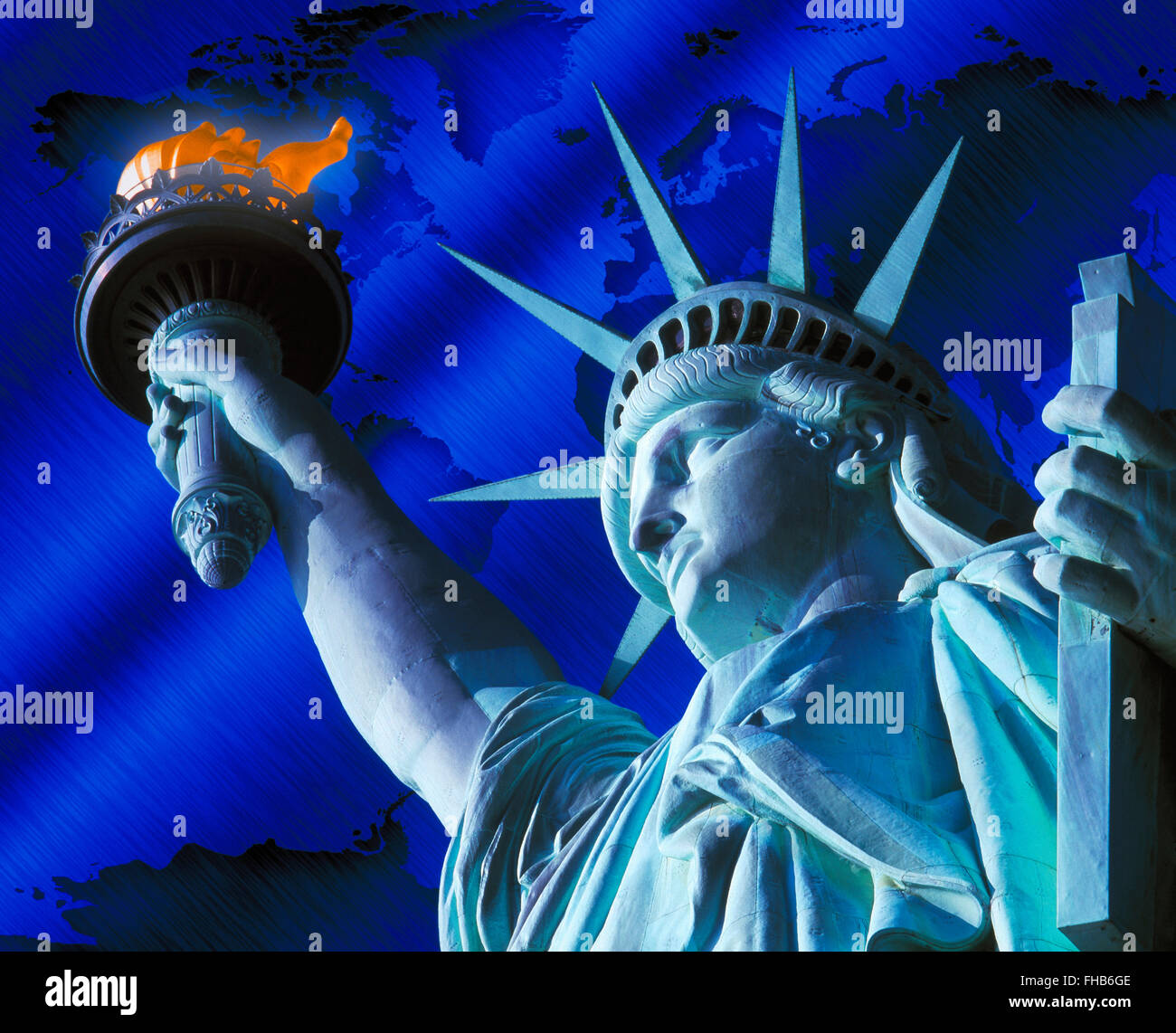 New york sur la carte du monde Banque de photographies et d’images à ...
